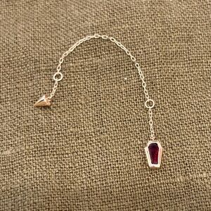 Modern Mood Body Jewelry Coffin and Spike Chain with garnet coffin